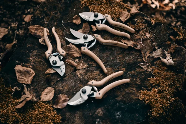 Garden shears with wooden handles lion